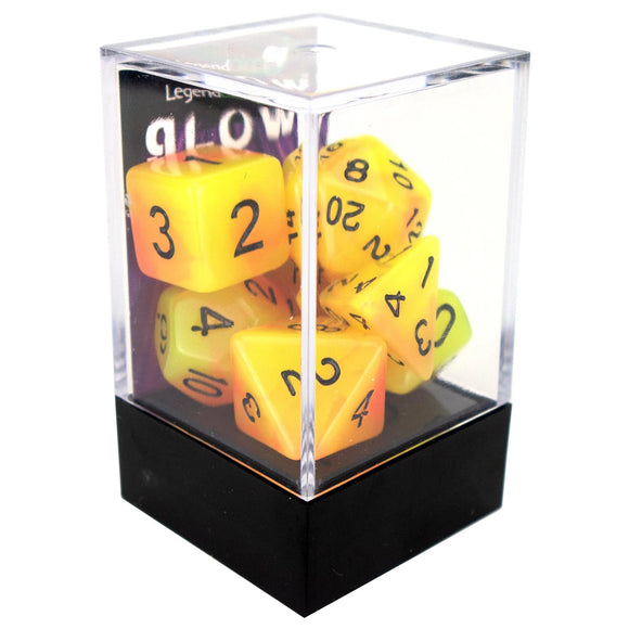 Legend Dice Poly Dice Set - Glow - Yellow/Red, Boxed
