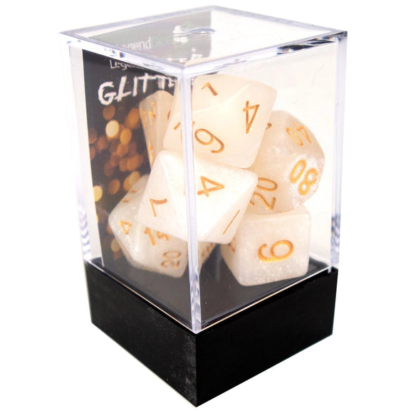 Legend Dice Poly Dice Set - Glitter - Angelic, Boxed