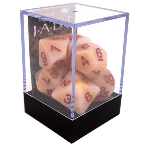 Legend Dice Poly Dice Set - Jade - White, Boxed