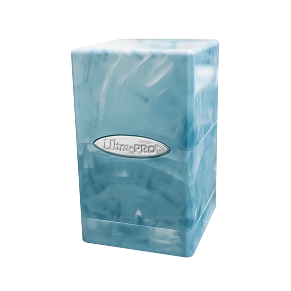 Ultra Pro Marble Satin Tower Deck Box - Light Blue / White