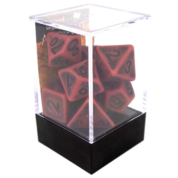 Legend Dice Poly Dice Set - Ancient - Matt Red, Boxed