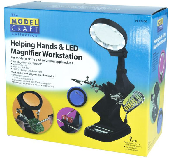 Modelcraft Helping Hands & LED Magnifier Workstation