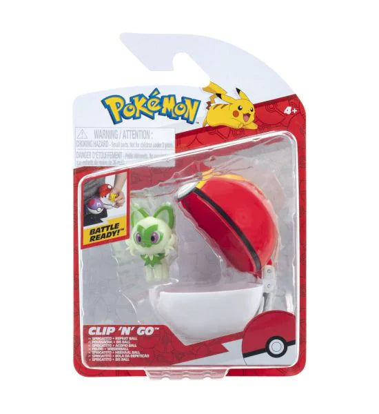 Pokemon Clip'n'Go Poke Balls with Sprigatito & Repeat Ball