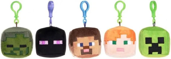 MINECRAFT BAG CLIPS 6CM PLUSH HEADS - Pick Your Character