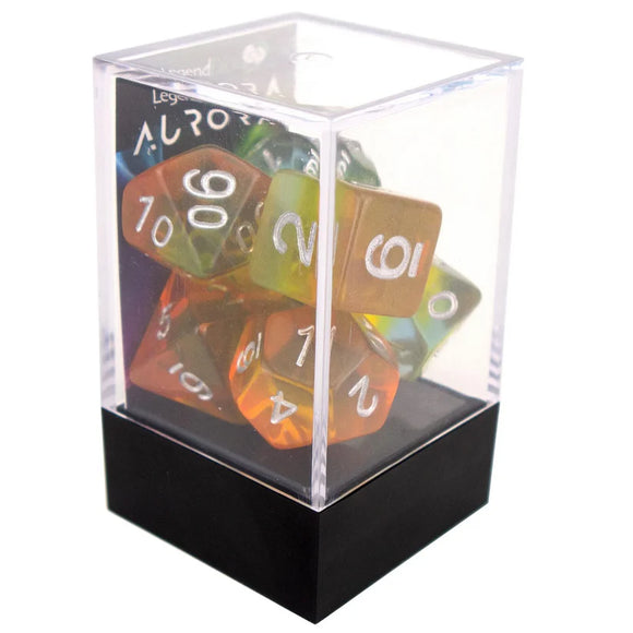 Legend Dice Poly Dice Set - Aurora - Yellow Autumn, Boxed