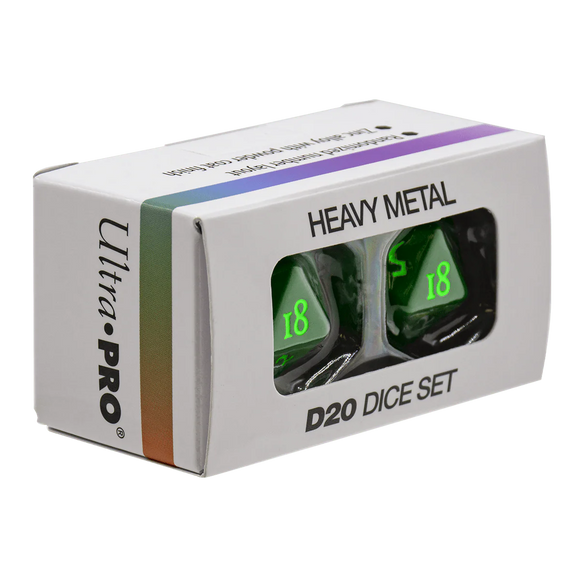 Ulta Pro Vivid Heavy Metal Dice - Green (set of 2)