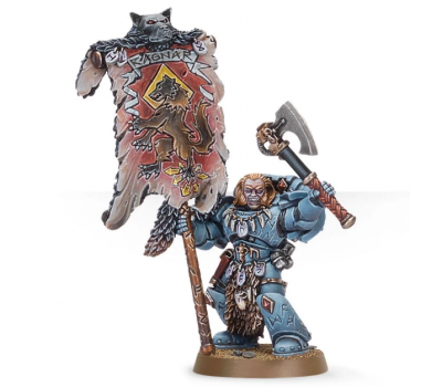 Space Wolves Grey Hunter With Wolf Standard (Finecast) - Retired Kit