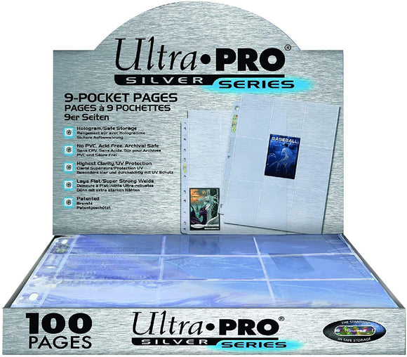 Ultra Pro Silver Series 9-Pocket Pages - 100 Pack